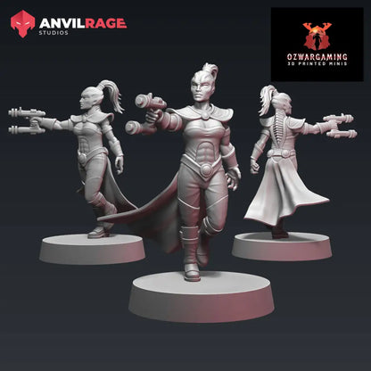 Dark Sun Dame | Anvilrage Galactic SciFi Miniatures 32mm 1/47 Legion Scale Role Playing Miniatures