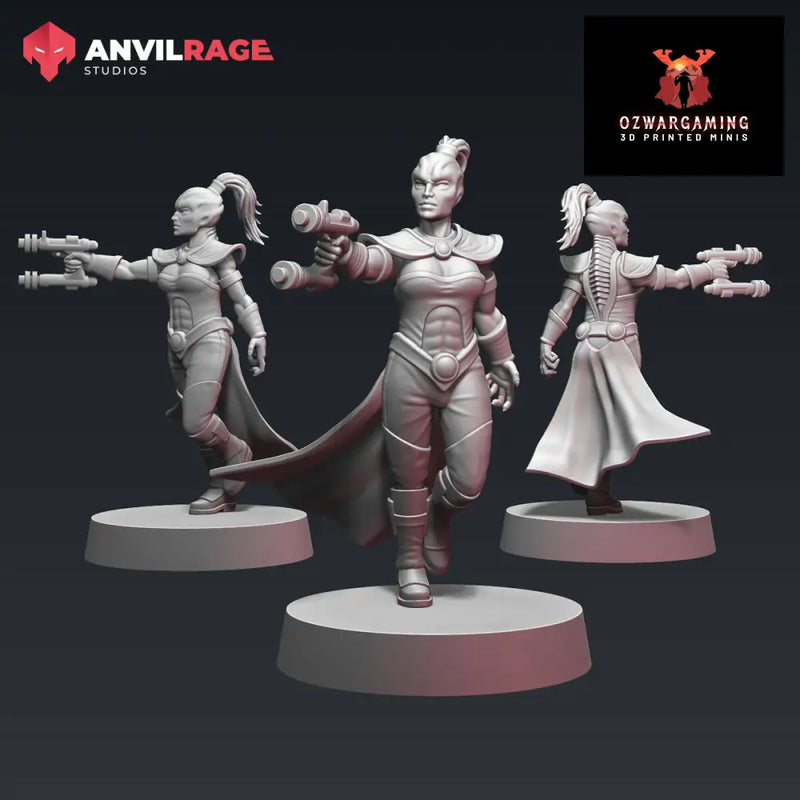 Dark Sun Dame | Anvilrage Galactic SciFi Miniatures 32mm 1/47 Legion Scale Role Playing Miniatures