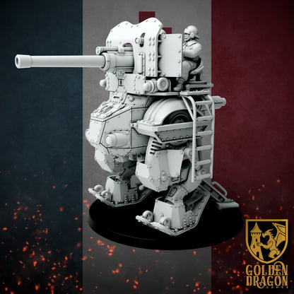 New French Republic CAIM 38 ’Danton’ Support Battle Walker | Golden Dragon Games Weird WW2 Role Playing Miniatures