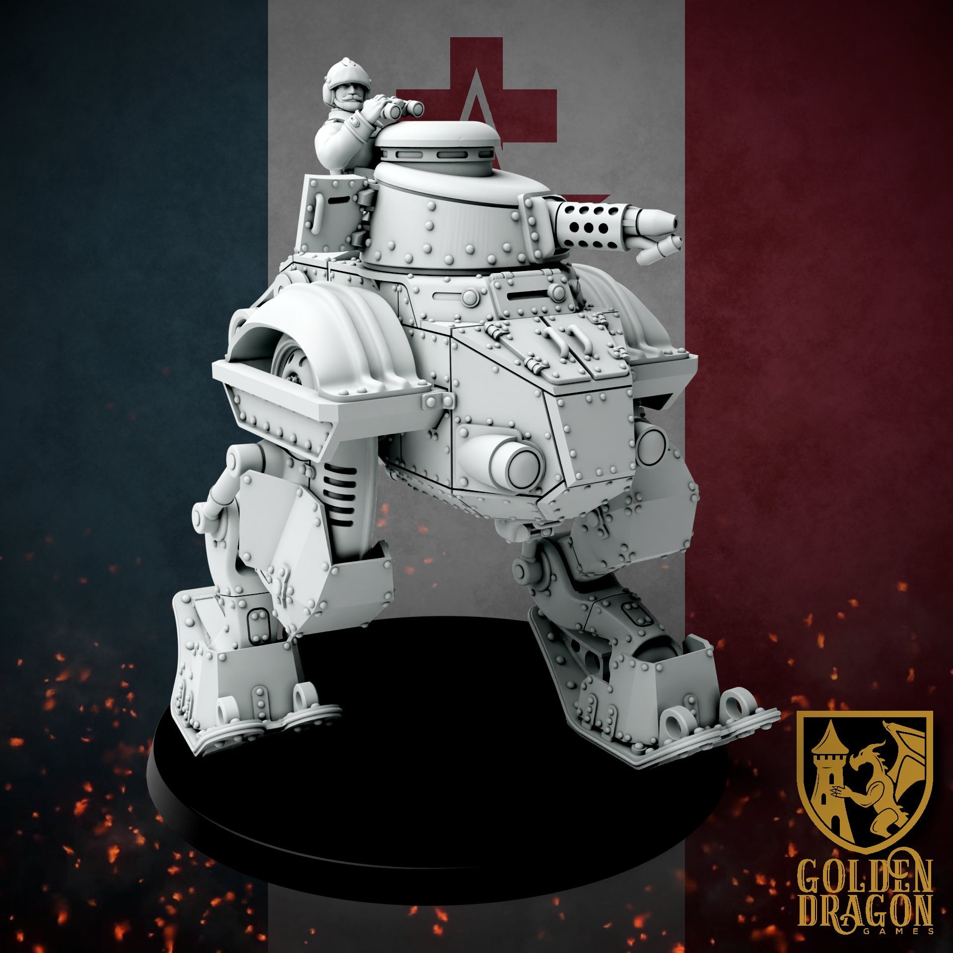New French Republic CAIM 38 ’Danton’ Scout Battle Walker | Golden Dragon Games Weird WW2 Role Playing Miniatures