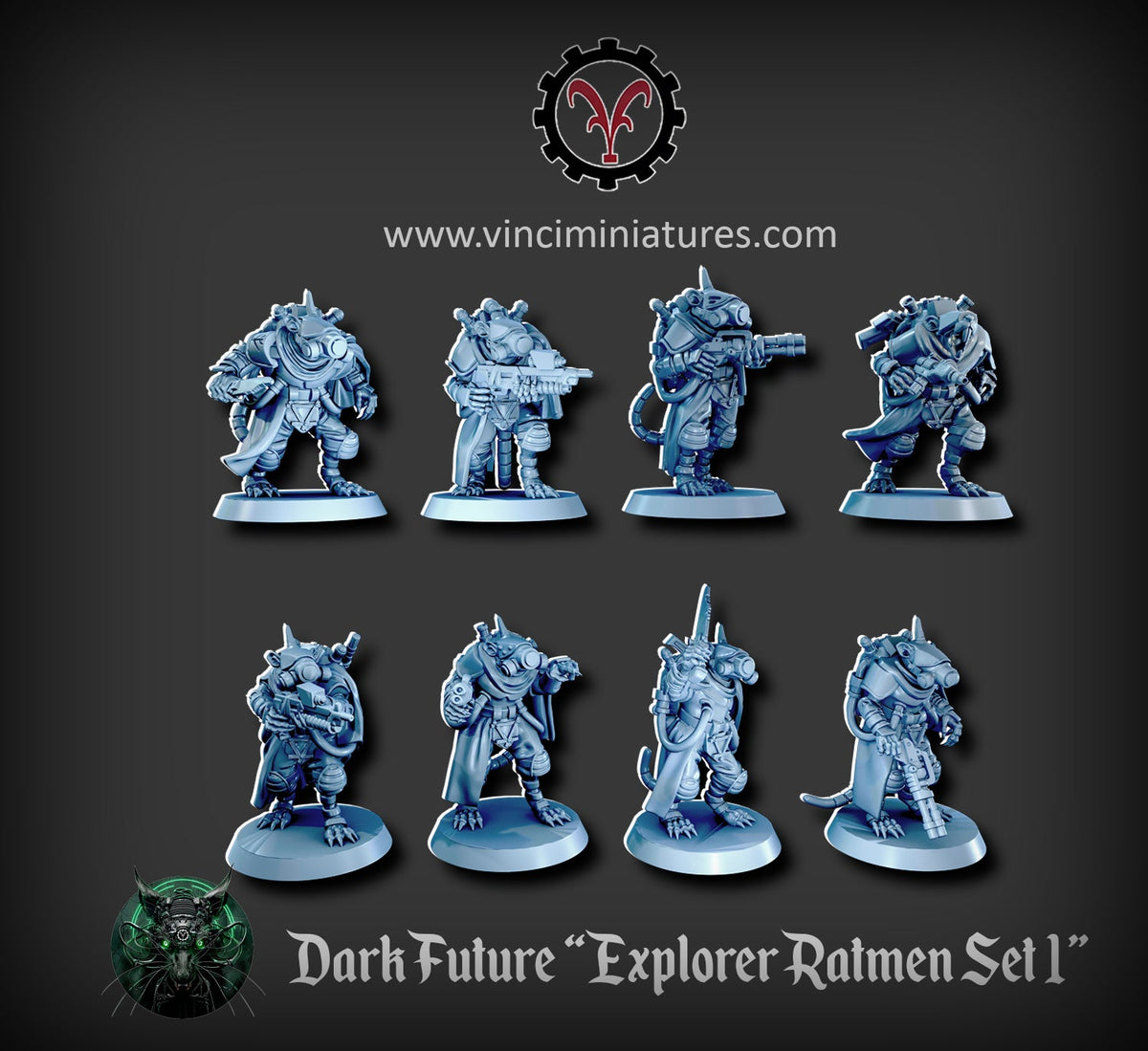 Verminkin Dark Future Explorers | Vinci Miniatures 28/32mm Fantasy Wargaming Miniatures Role Playing Miniatures