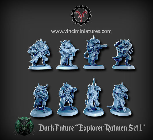Verminkin Dark Future Explorers | Vinci Miniatures 28/32mm Fantasy Wargaming Miniatures Role Playing Miniatures