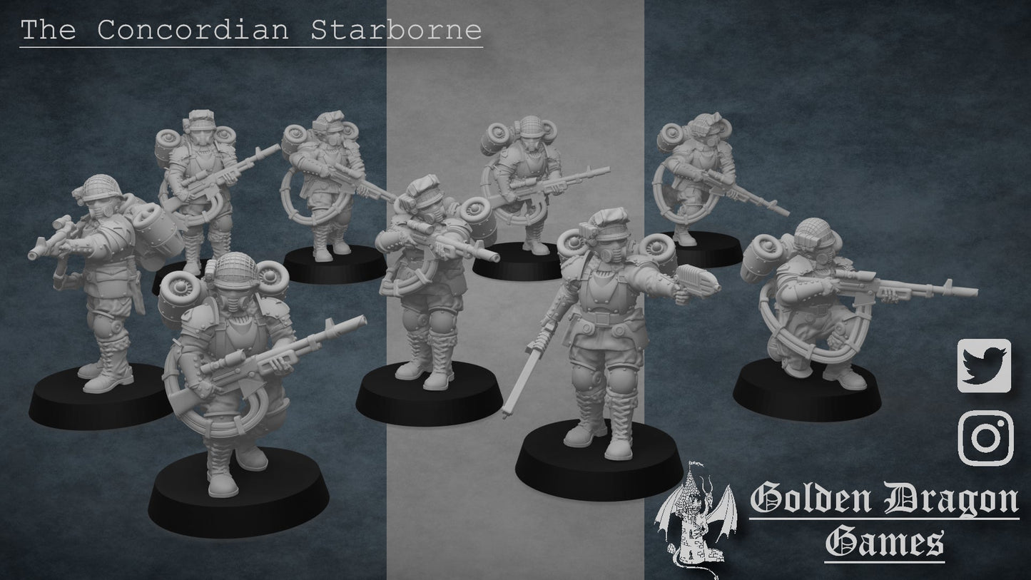 United States of America Drop Troopers | Golden Dragon Games Weird WW2 Role Playing Miniatures