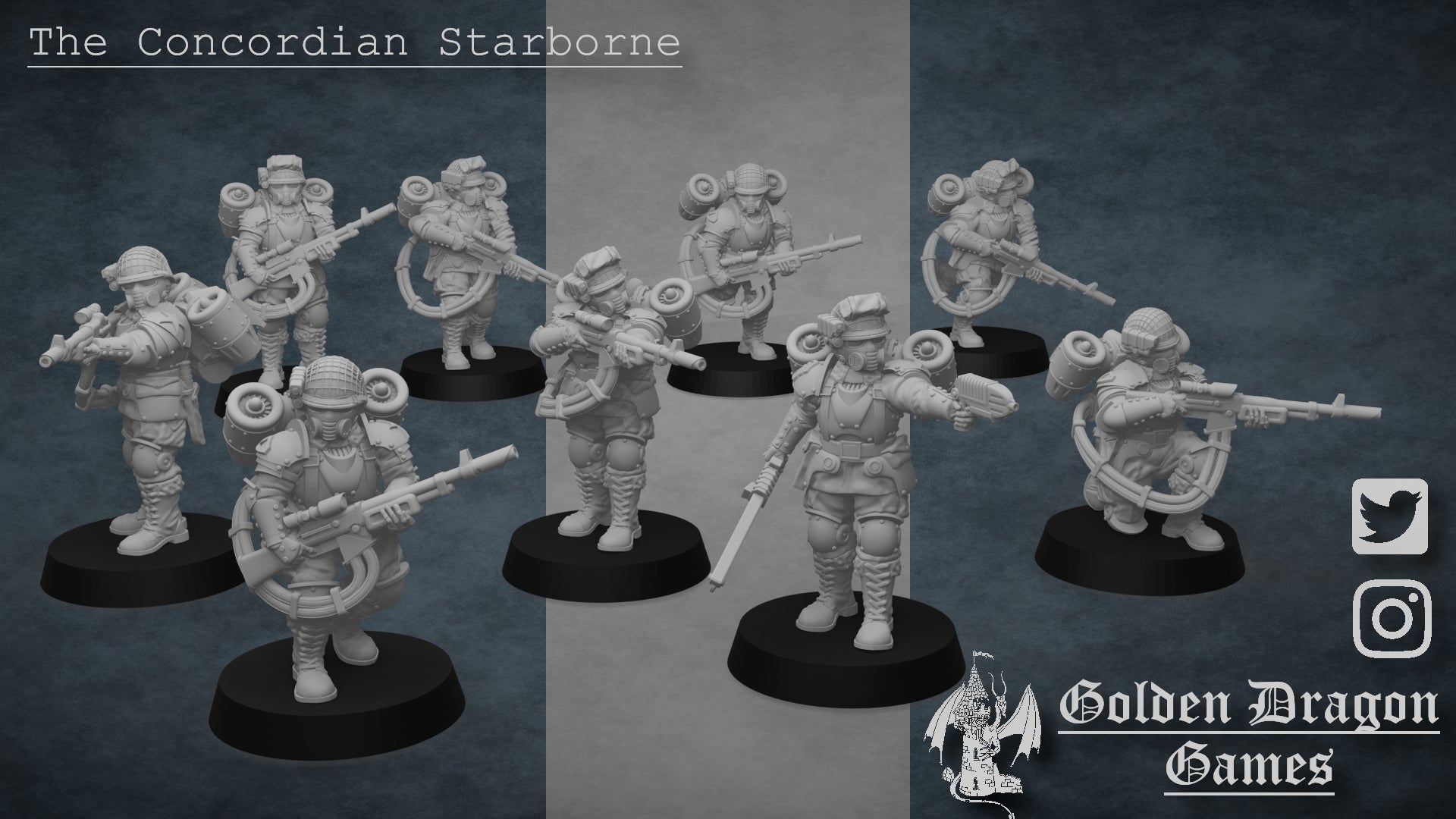 United States of America Drop Troopers | Golden Dragon Games Weird WW2 Role Playing Miniatures