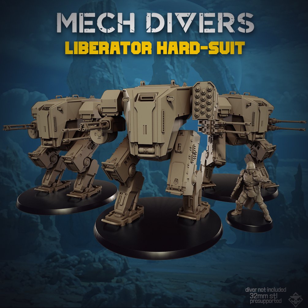 Heckdivers: Liberator Hardsuit | Skullforge Studios 32mm Wargaming Miniatures Role Playing Miniatures