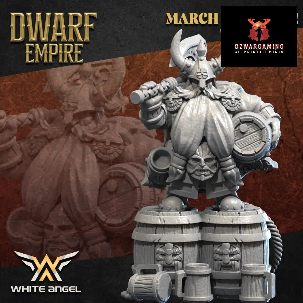 Dwarf Barrelman | White Angel 28/32mm Fantasy Wargaming Miniatures Role Playing Miniatures
