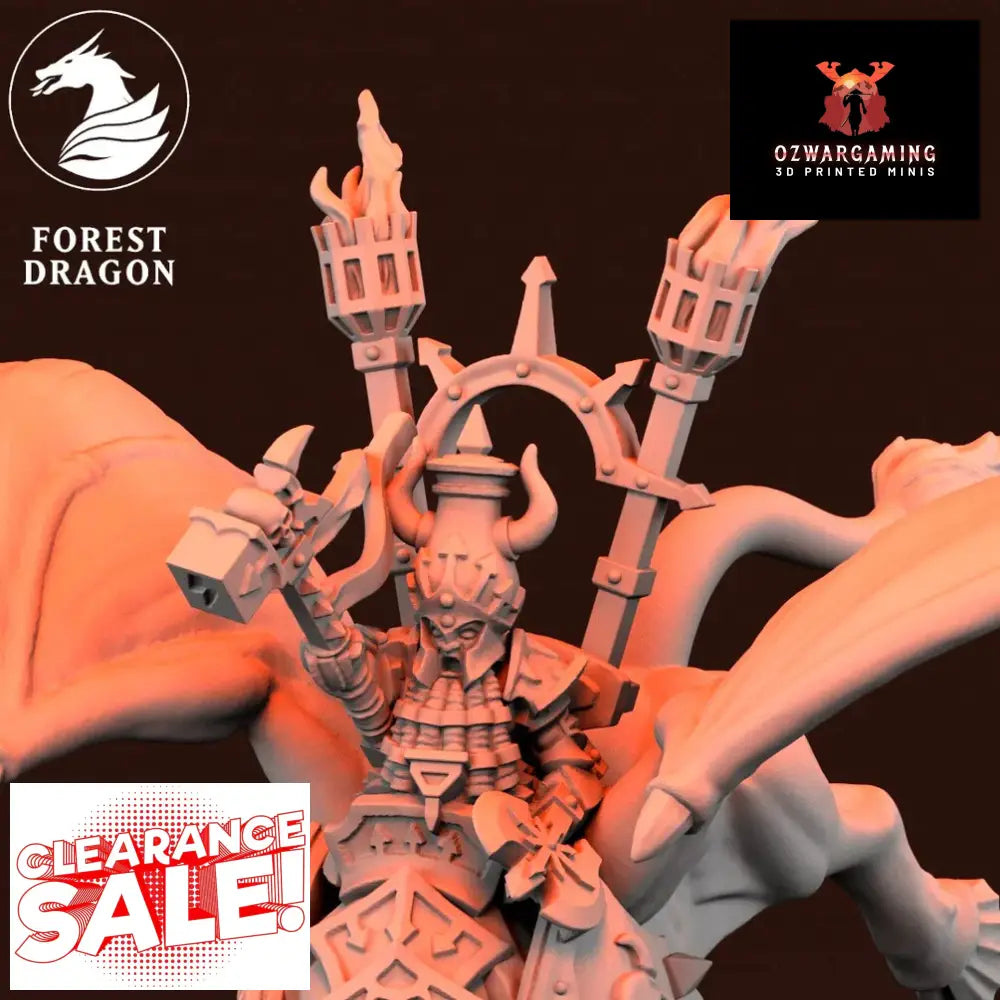Dwarf Daemonsmith Lord on Taurus | Forest Dragon 10mm Fantasy Wargaming Miniatures Hat Role Playing Miniatures