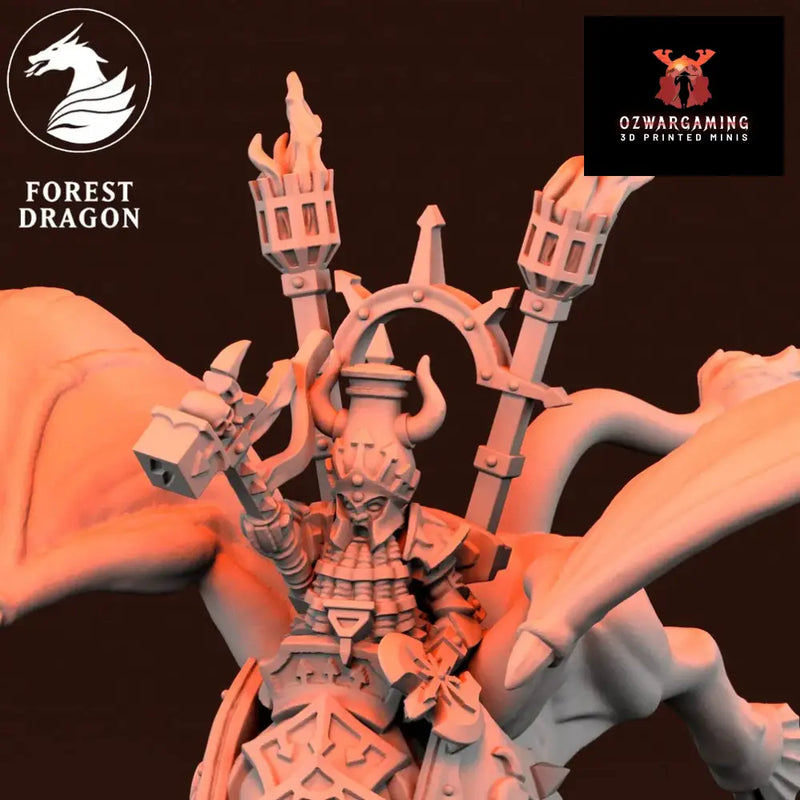 Dwarf Daemonsmith Lord on Taurus | Forest Dragon 10mm Fantasy Wargaming Miniatures Hat Role Playing Miniatures