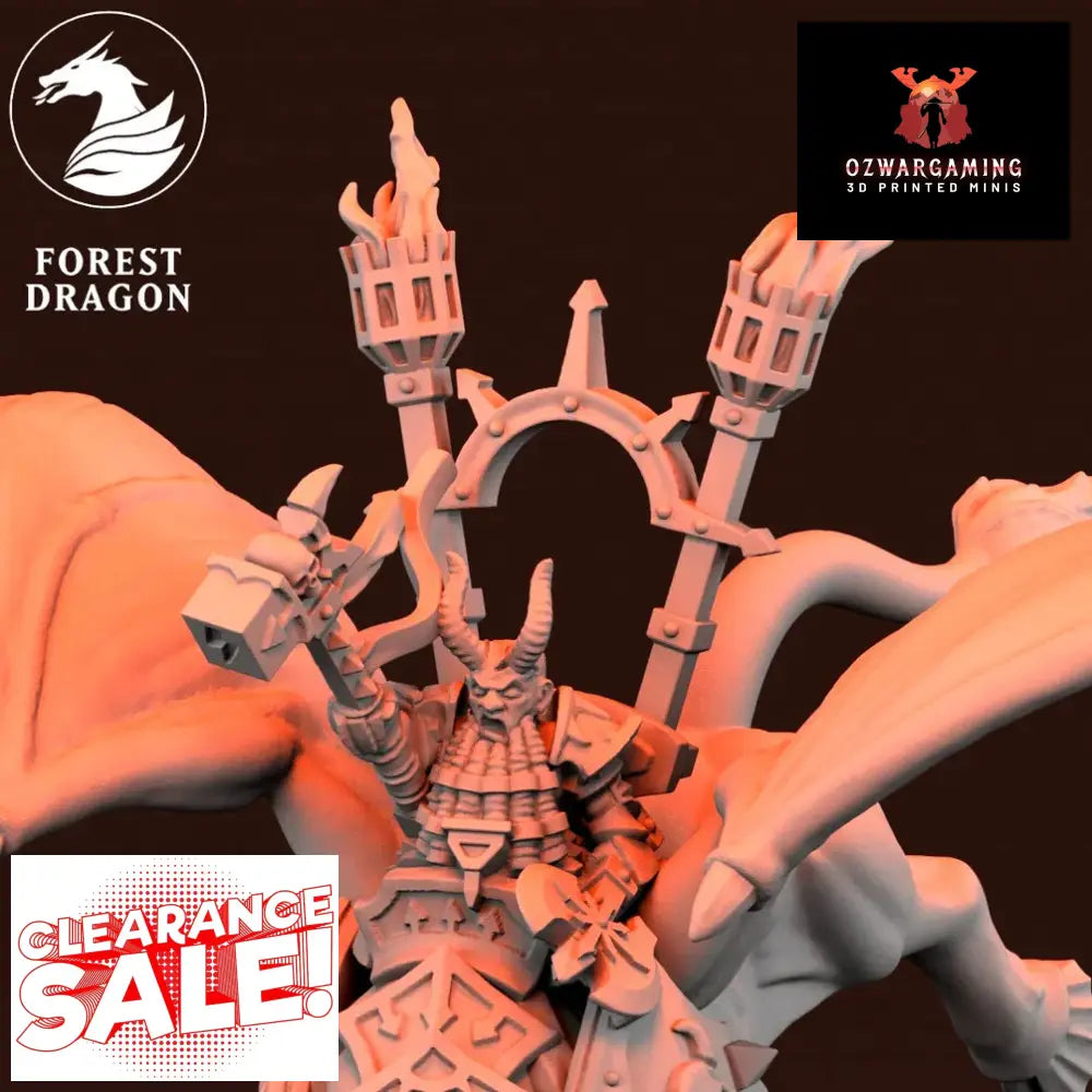 Dwarf Daemonsmith Lord on Taurus | Forest Dragon 10mm Fantasy Wargaming Miniatures Horns Role Playing Miniatures