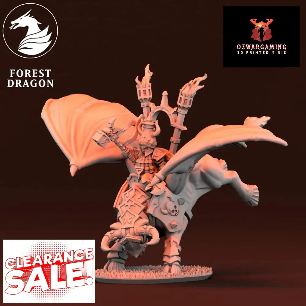 Dwarf Daemonsmith Lord on Taurus | Forest Dragon 10mm Fantasy Wargaming Miniatures Role Playing Miniatures