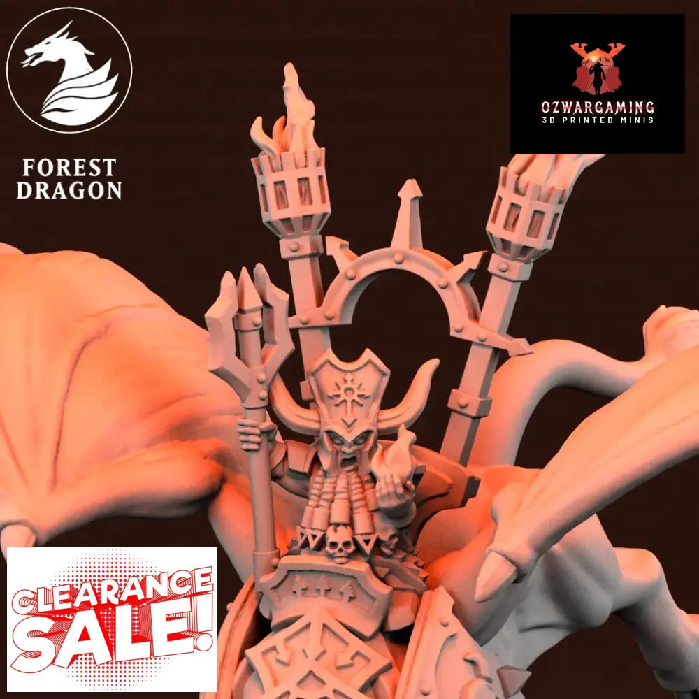 Dwarf Daemonsmith Lord on Taurus | Forest Dragon 10mm Fantasy Wargaming Miniatures Sorceror Role Playing Miniatures