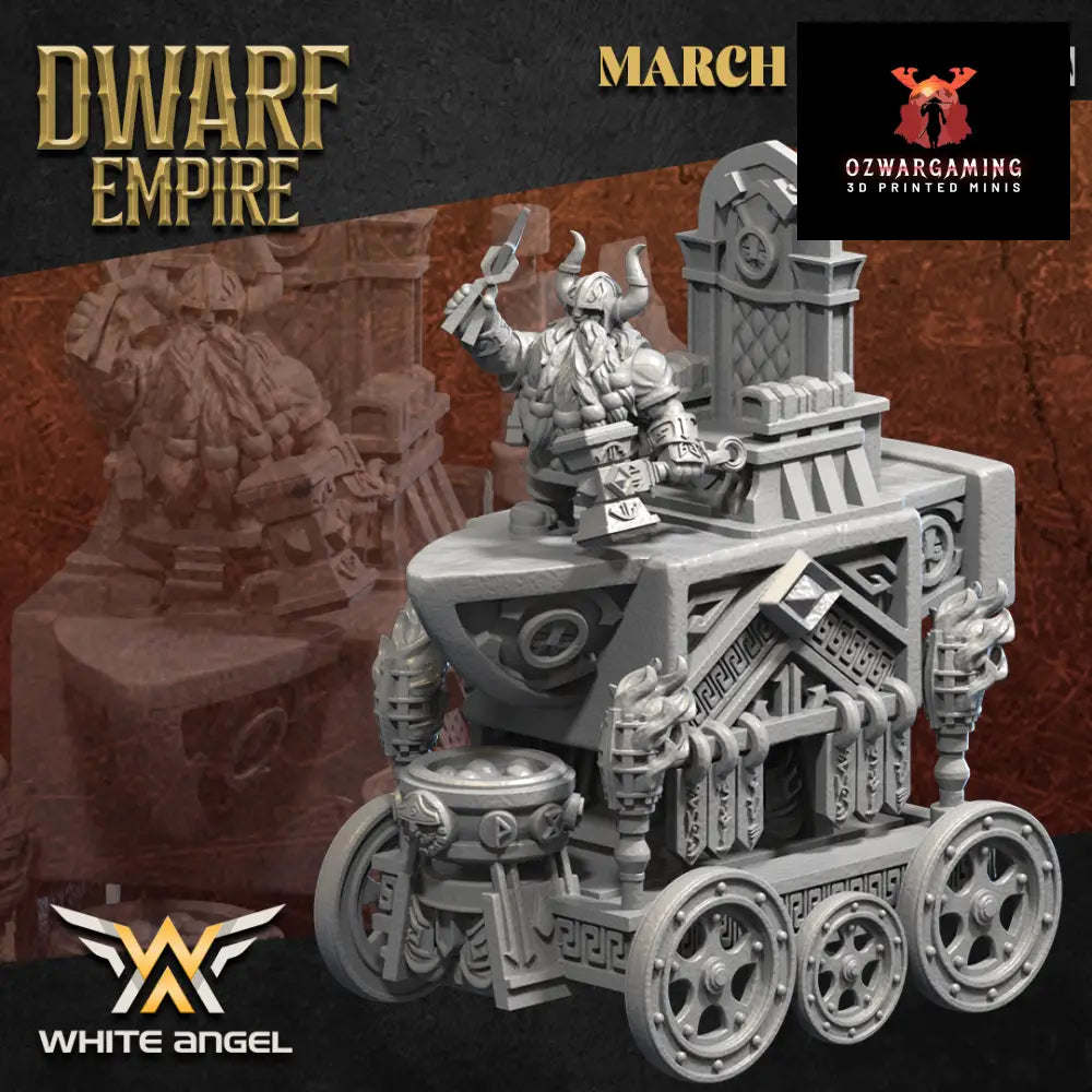 Dwarf Empire Anvil Chariot | White Angel 28/32mm Fantasy Wargaming Miniatures