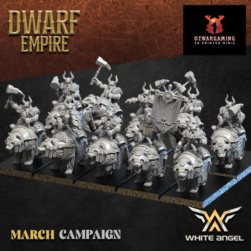 Dwarf Empire Bear Riders | White Angel 28/32mm Fantasy Wargaming Miniatures Role Playing Miniatures