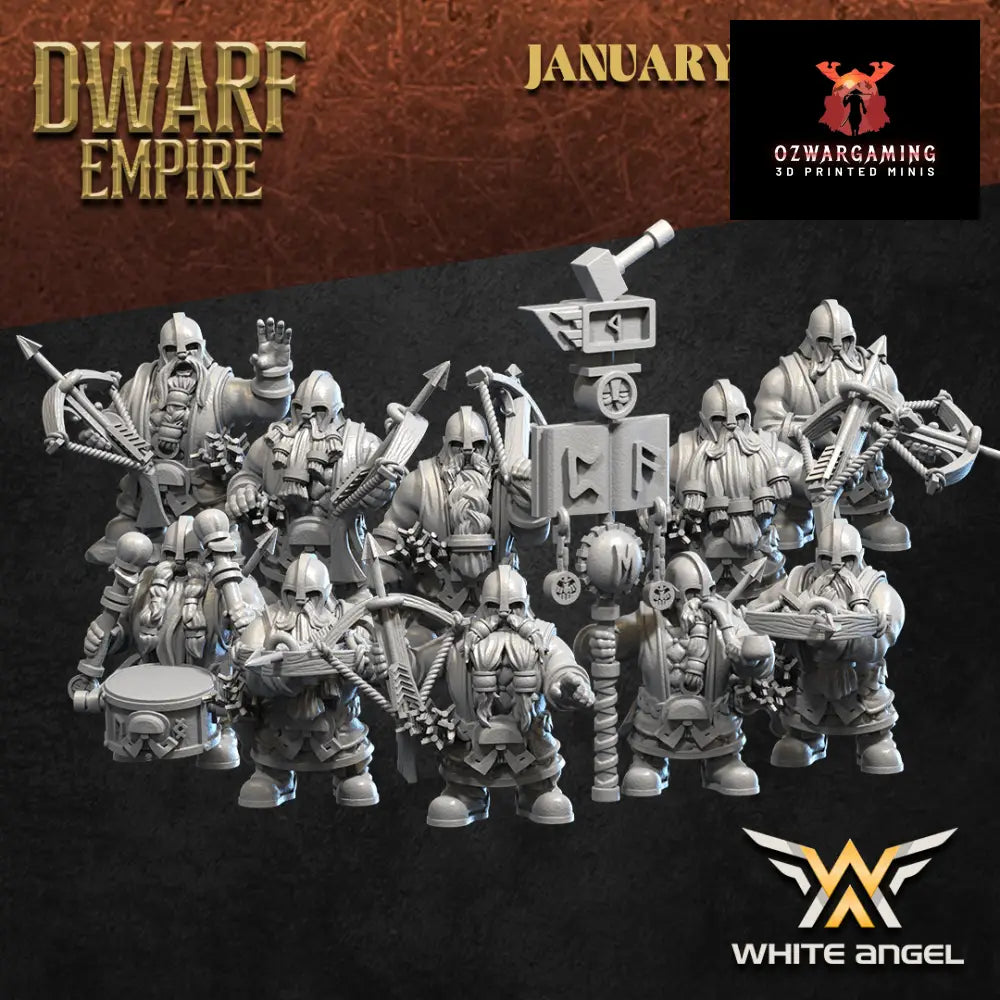 Dwarf Empire Crossbows Unit | White Angel 28/32mm Fantasy Wargaming Miniatures