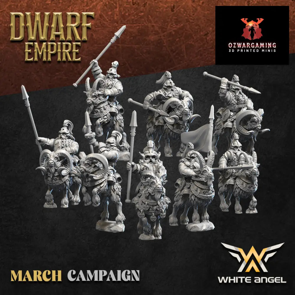 Dwarf Empire Goat Riders | White Angel 28/32mm Fantasy Wargaming Miniatures Role Playing Miniatures