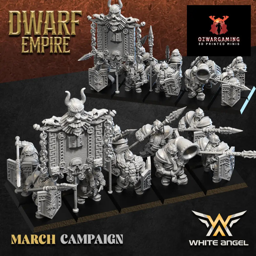 Dwarf Empire Oriental Pikemen | White Angel 28/32mm Fantasy Wargaming Miniatures