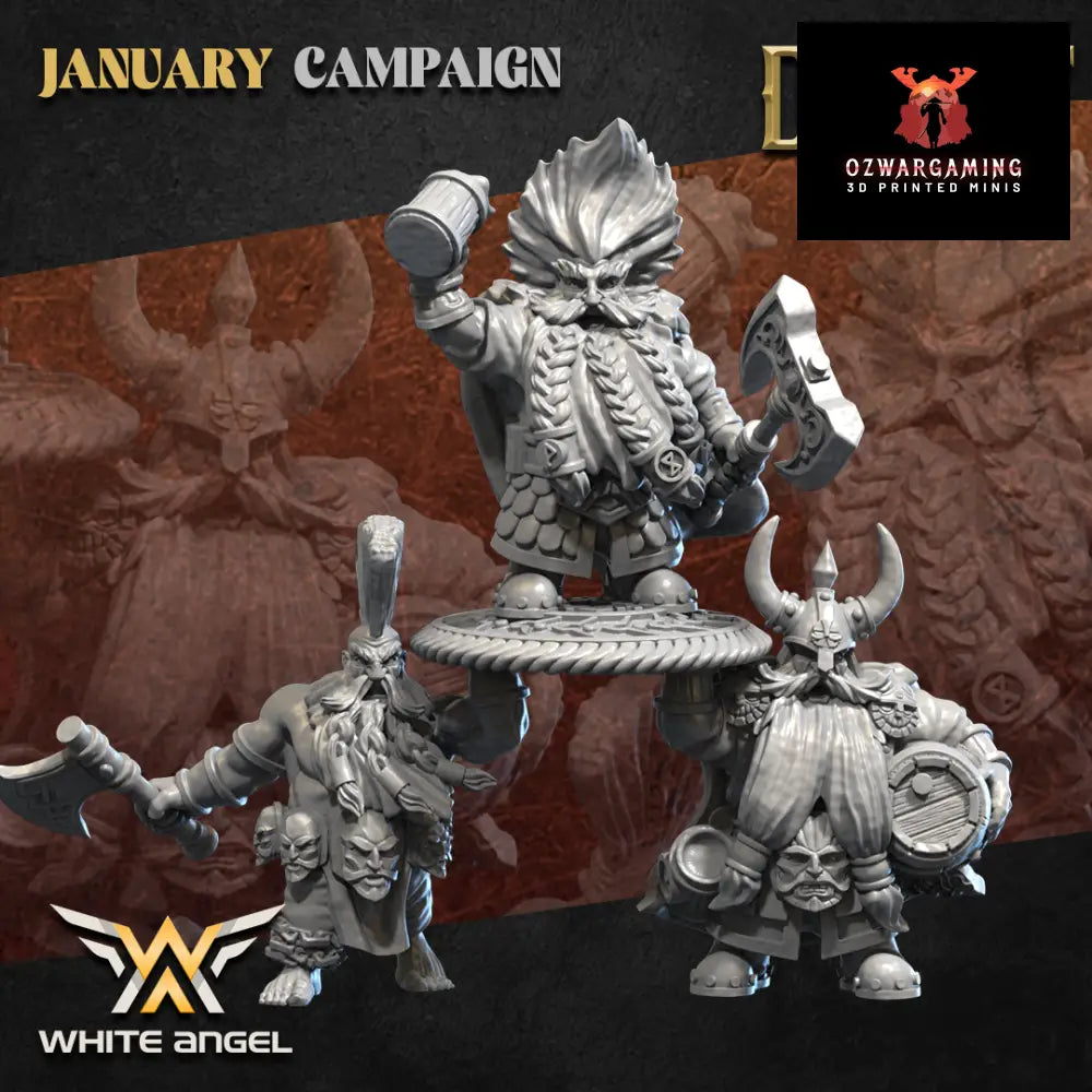 Dwarf Empire Dwarf Party | White Angel 28/32mm Fantasy Wargaming Miniatures