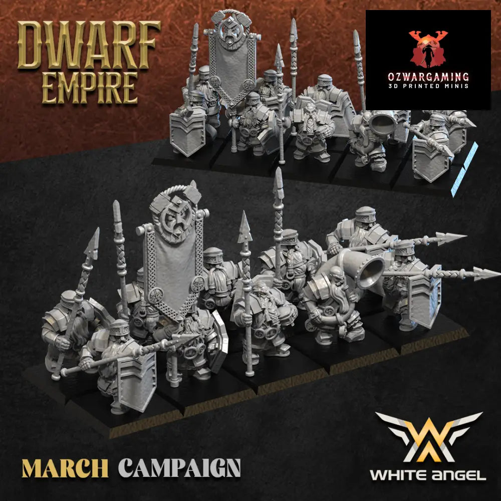 Dwarf Empire Pikemen | White Angel 28/32mm Fantasy Wargaming Miniatures