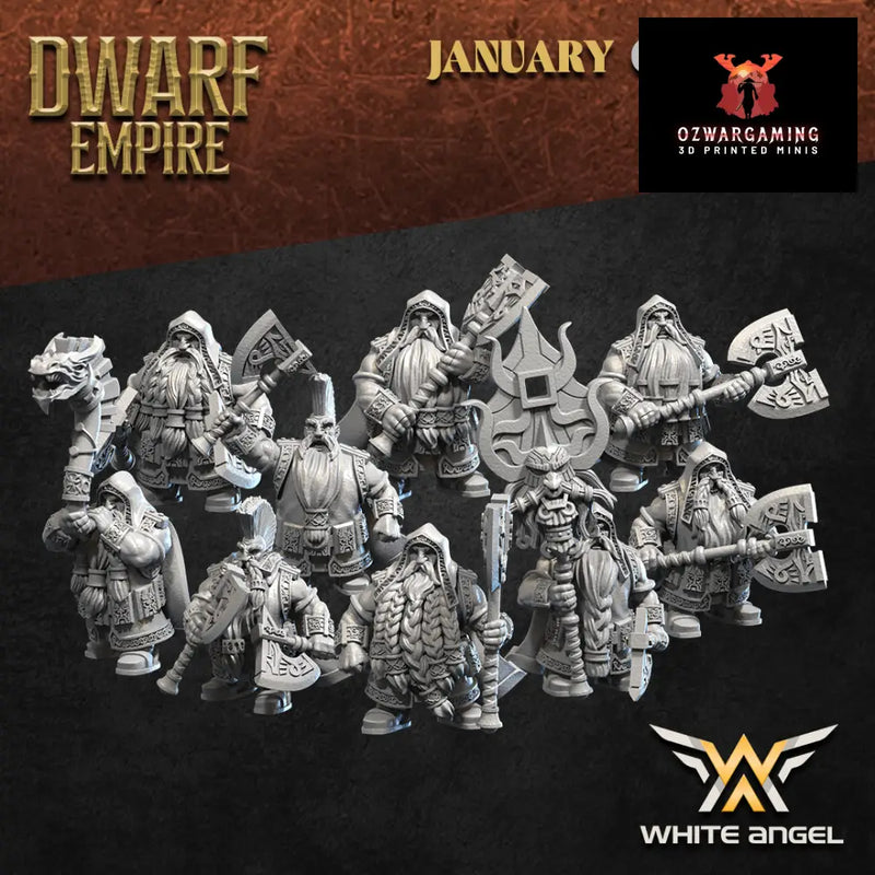 Dwarf Empire Priest Killers | White Angel 28/32mm Fantasy Wargaming Miniatures