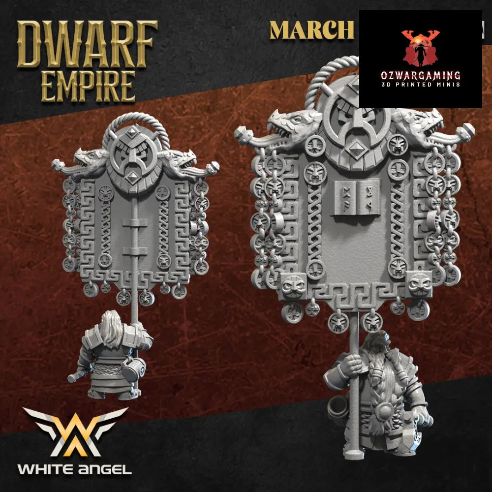 Dwarf Empire Standard Bearer | White Angel 28/32mm Fantasy Wargaming Miniatures