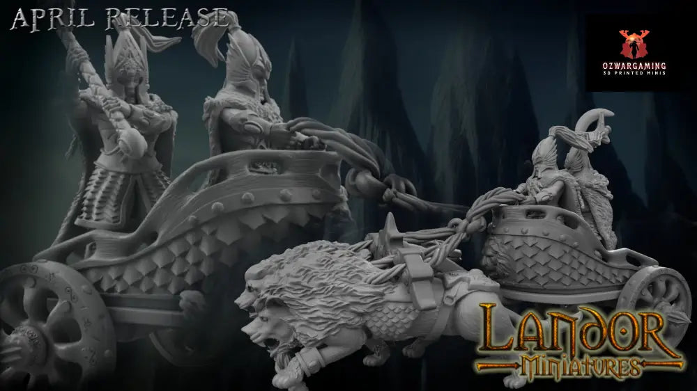 Elven Royal Chariot | Landor Miniatures 28/32mm Fantasy Wargaming Miniatures