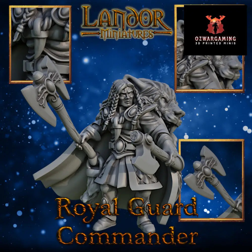 Elven Royal Guard Commander | Landor Miniatures 28/32mm Fantasy Wargaming Miniatures