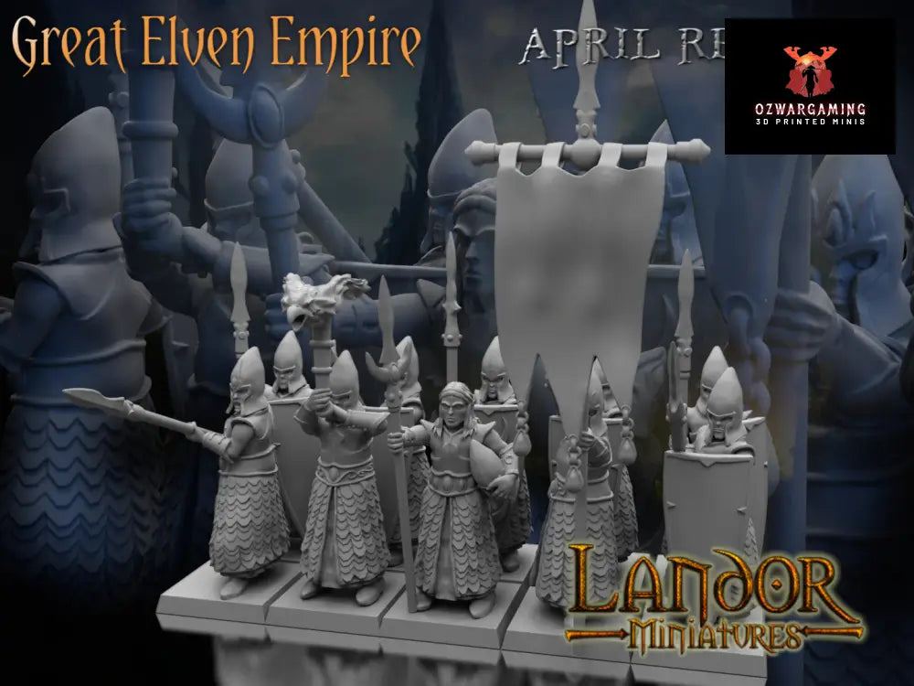 Elven Spearmen | Landor Miniatures 28/32mm Fantasy Wargaming Miniatures
