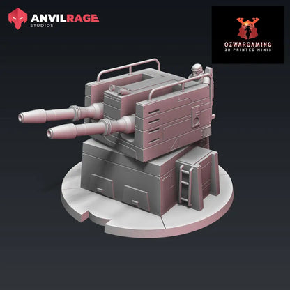 Empire Emplaced AT Turret | Anvilrage Galactic SciFi Miniatures 32mm 1/47 Legion Scale Role Playing Miniatures