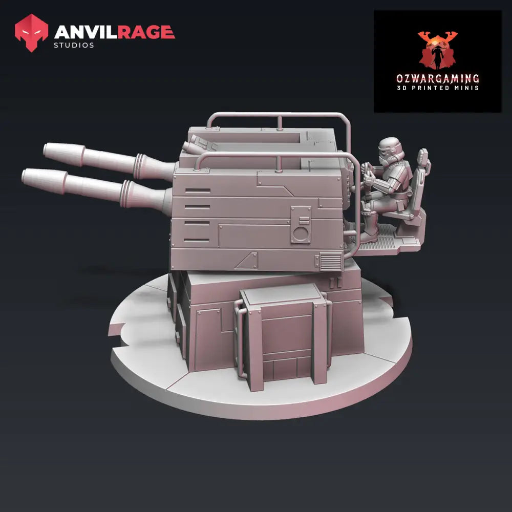 Empire Emplaced AT Turret | Anvilrage Galactic SciFi Miniatures 32mm 1/47 Legion Scale Role Playing Miniatures