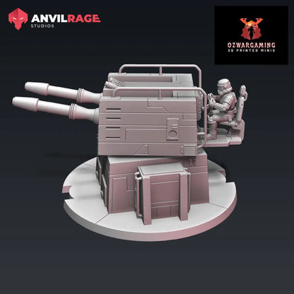 Empire Emplaced AT Turret | Anvilrage Galactic SciFi Miniatures 32mm 1/47 Legion Scale Role Playing Miniatures