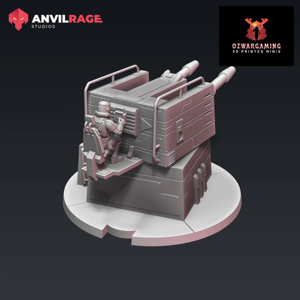 Empire Emplaced AT Turret | Anvilrage Galactic SciFi Miniatures 32mm 1/47 Legion Scale Role Playing Miniatures