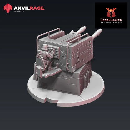 Empire Emplaced AT Turret | Anvilrage Galactic SciFi Miniatures 32mm 1/47 Legion Scale Role Playing Miniatures