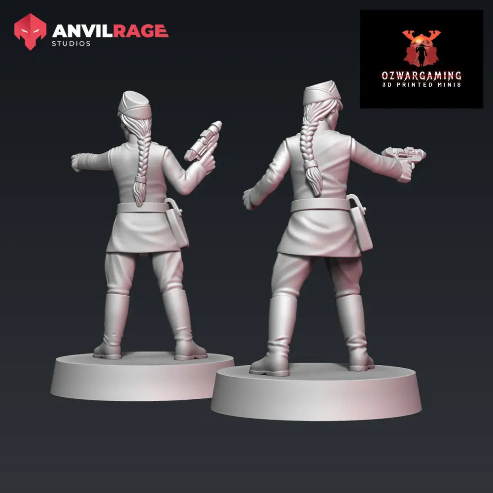 Empire Female Officers | Anvilrage Galactic SciFi Miniatures 32mm 1/47 Legion Scale Role Playing Miniatures