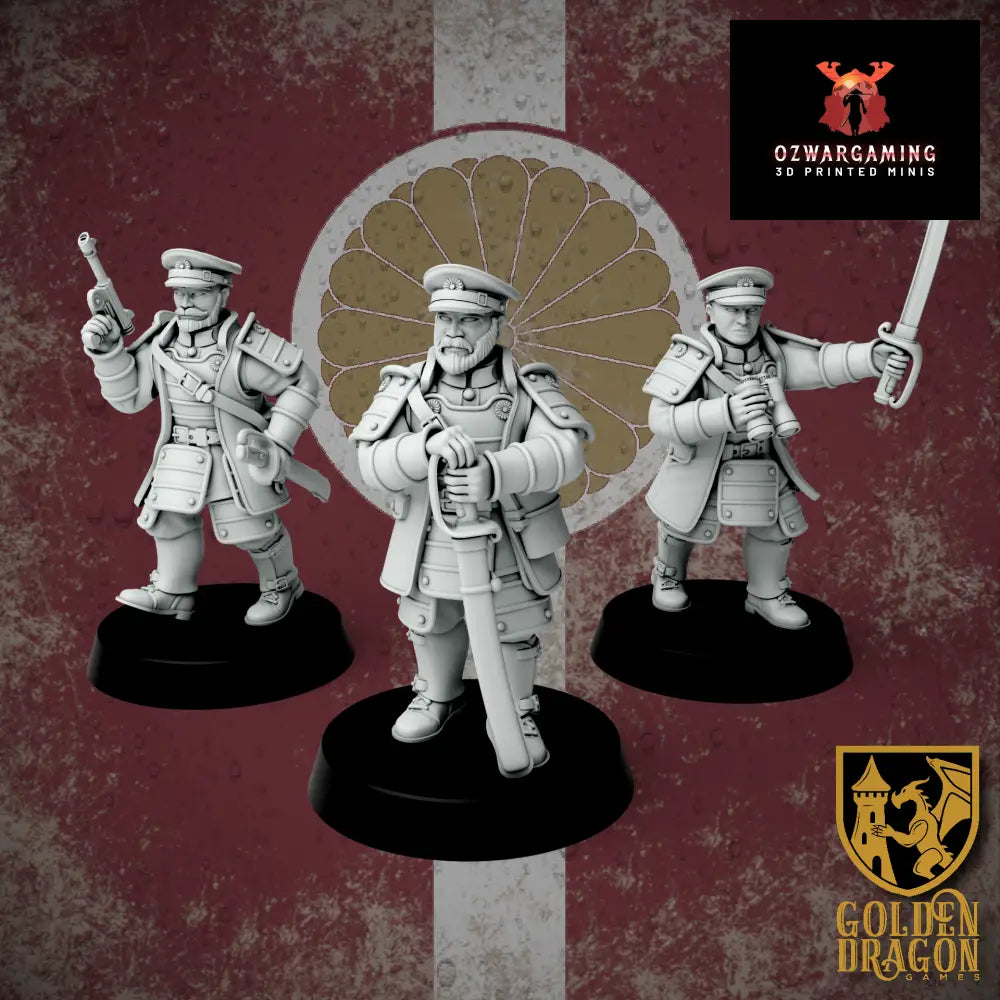 Empire of Japan Army Officers | Golden Dragon Games Weird WW2 Role Playing Miniatures