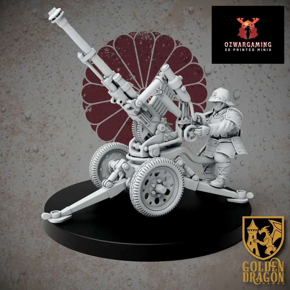 Empire of Japan Carriage Support Weapons | Golden Dragon Games Weird WW2 Anti Aircraft Cannon Role Playing Miniatures
