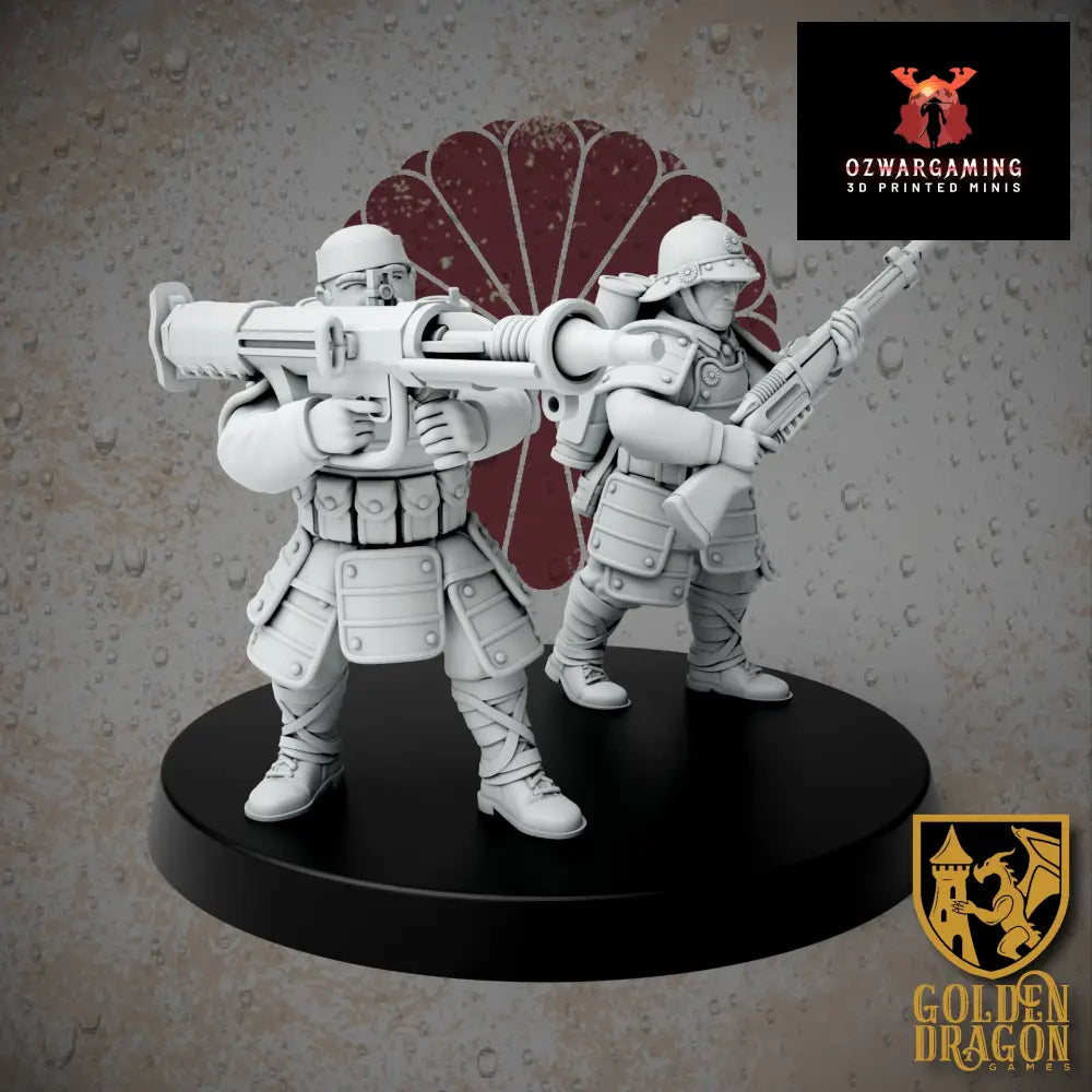 Empire of Japan Infantry Support Weapons | Golden Dragon Games Weird WW2 Missile Launcher Role Playing Miniatures