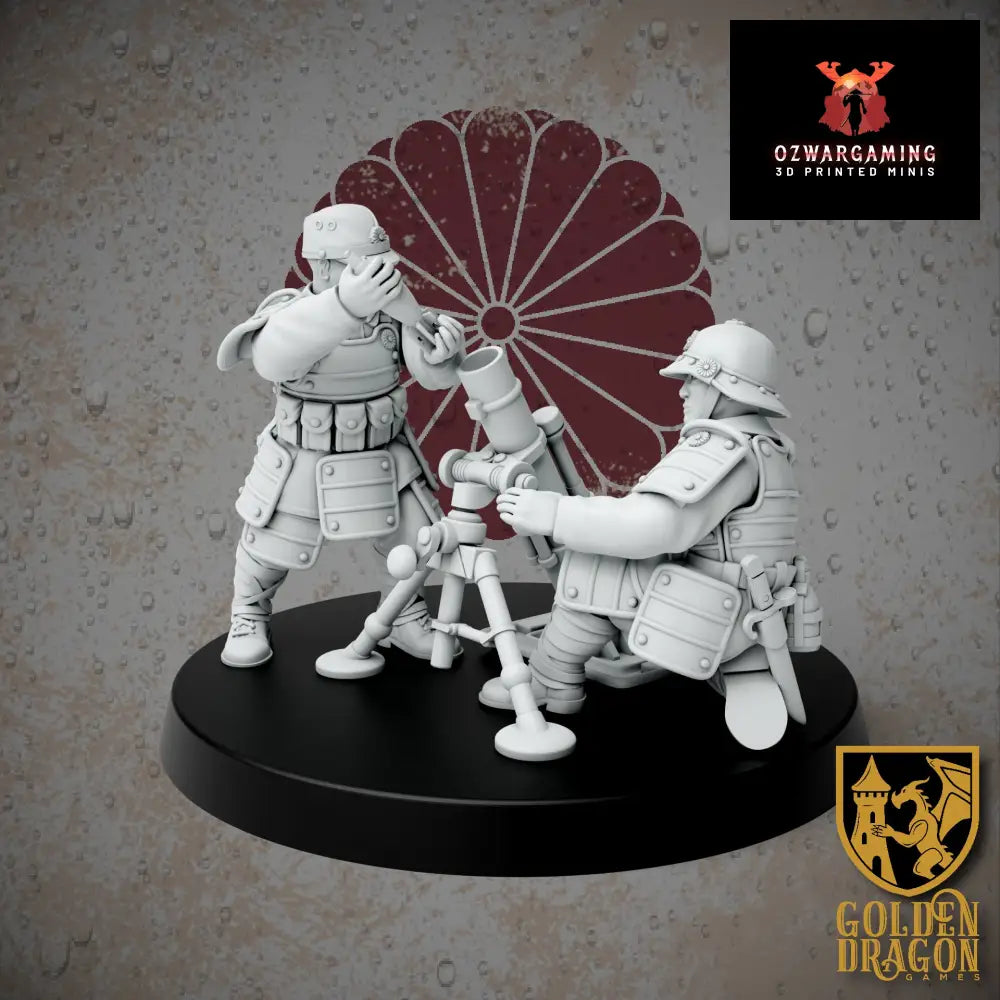 Empire of Japan Infantry Support Weapons | Golden Dragon Games Weird WW2 Mortar Role Playing Miniatures