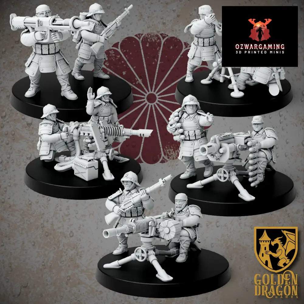Empire of Japan Infantry Support Weapons | Golden Dragon Games Weird WW2 Role Playing Miniatures