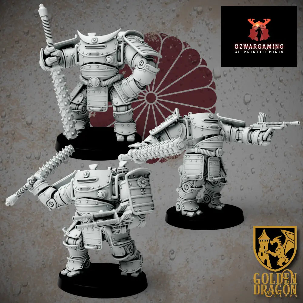 Empire of Japan Shugo Yoroi Warsuits | Golden Dragon Games Weird WW2 Role Playing Miniatures