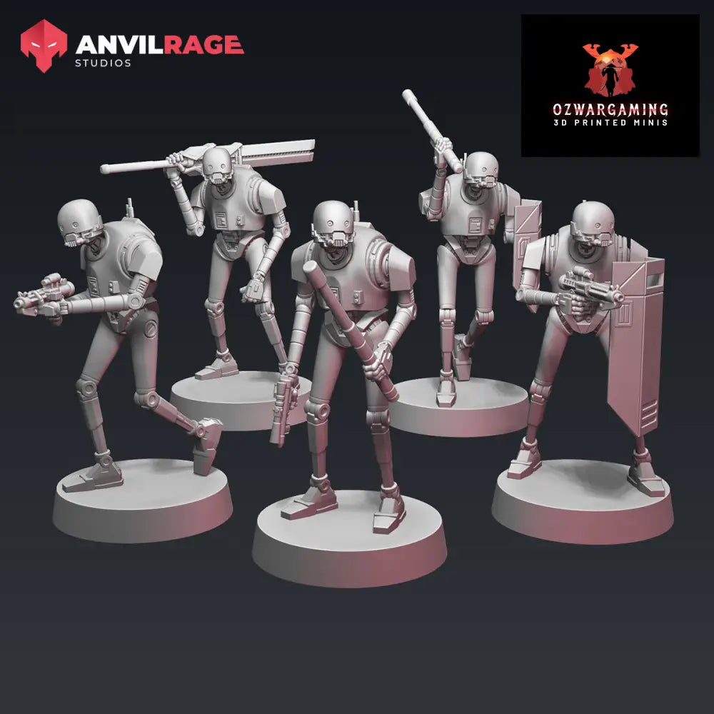 Empire Security Droids | Anvilrage Galactic SciFi Miniatures 32mm 1/47 Legion Scale Role Playing Miniatures