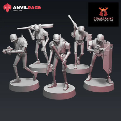 Empire Security Droids | Anvilrage Galactic SciFi Miniatures 32mm 1/47 Legion Scale Role Playing Miniatures