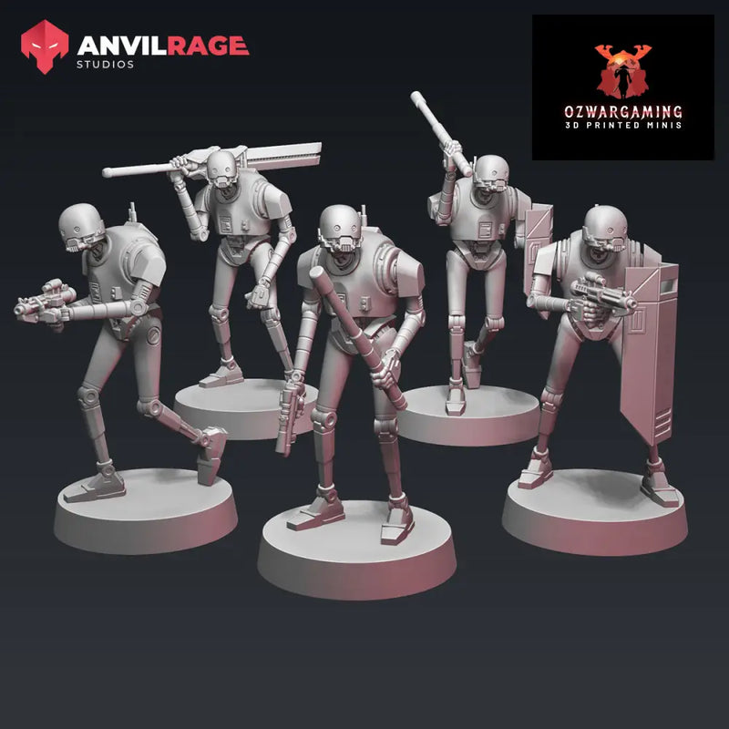 Empire Security Droids | Anvilrage Galactic SciFi Miniatures 32mm 1/47 Legion Scale Role Playing Miniatures