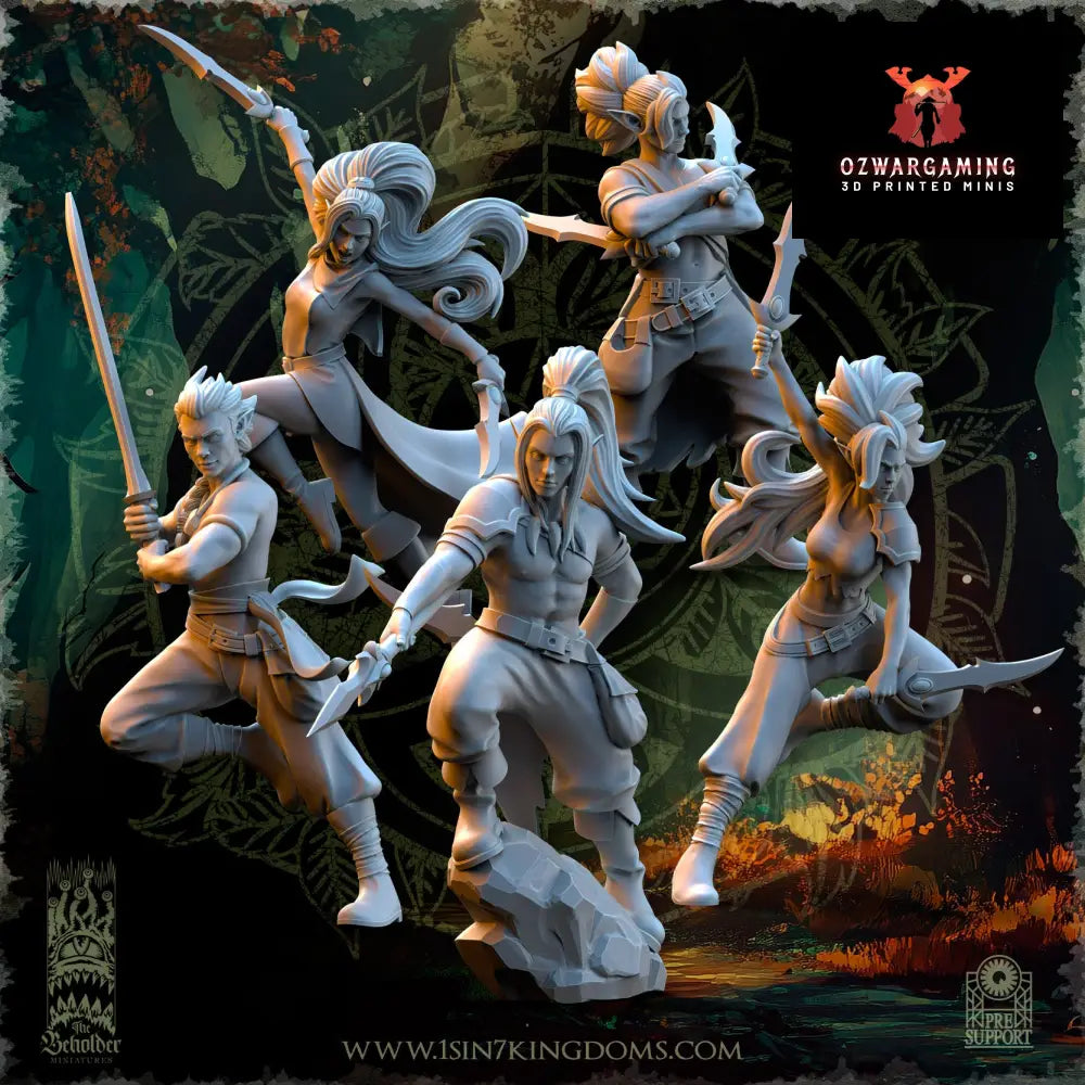 Evergreen Elves Death Dancers | The Beholder Miniatures 28/32mm Fantasy Wargaming Miniatures