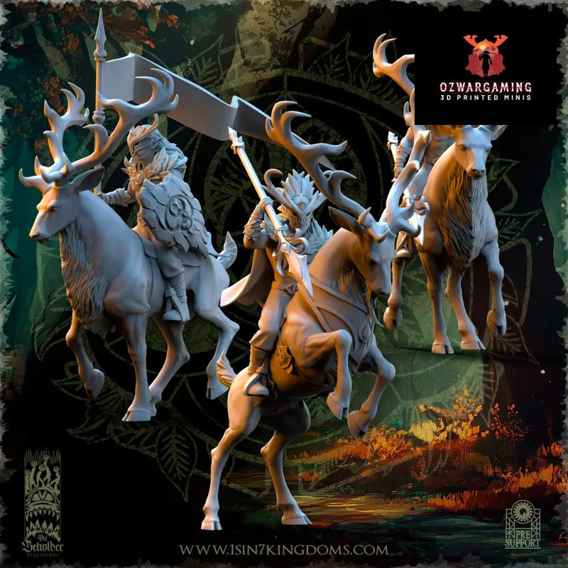 Evergreen Elves Deepwood Riders | The Beholder Miniatures 28/32mm Fantasy Wargaming Miniatures