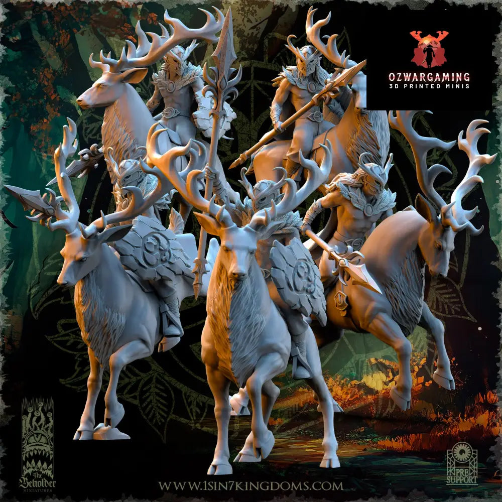 Evergreen Elves Deepwood Riders | The Beholder Miniatures 28/32mm Fantasy Wargaming Miniatures