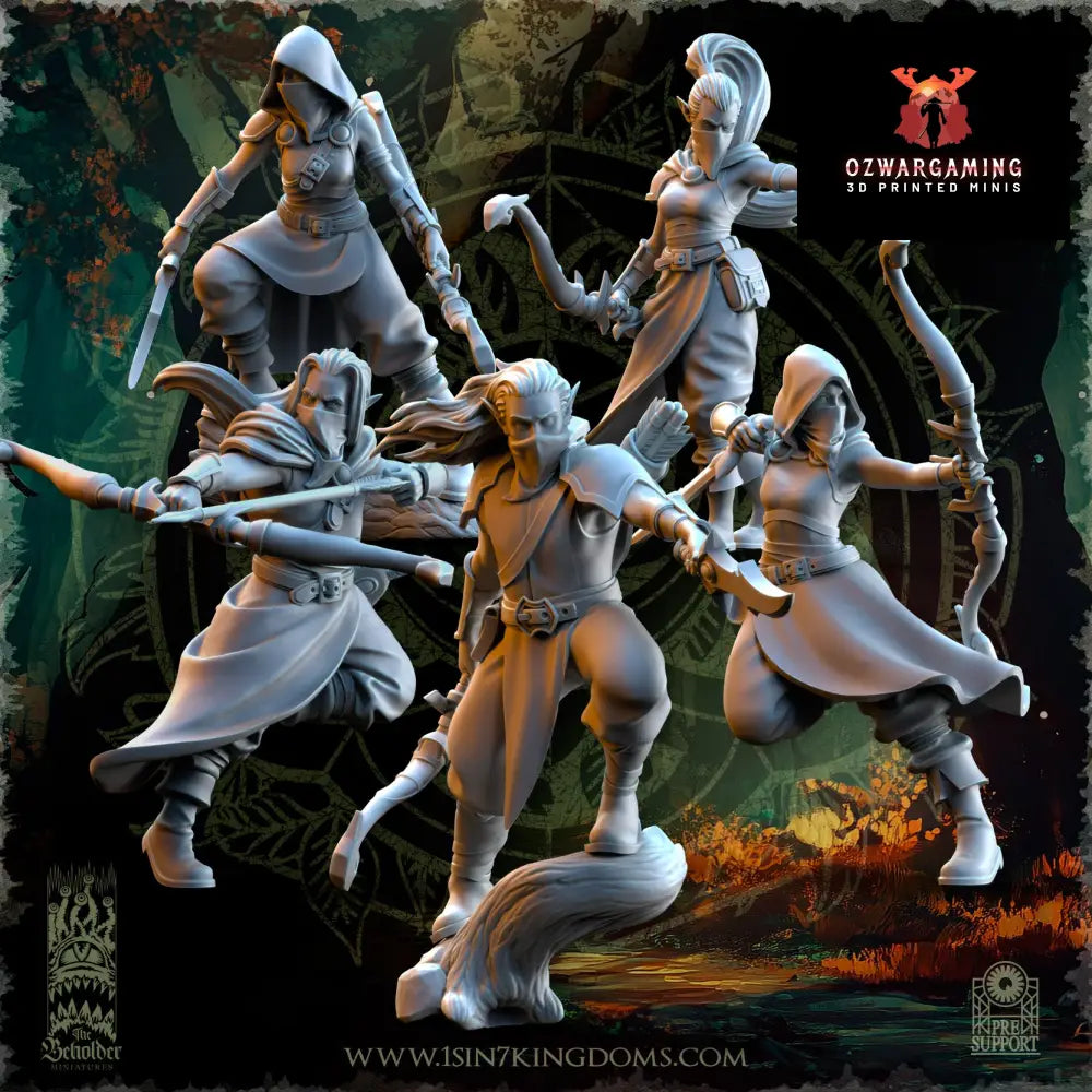 Evergreen Elves Shadowstalkers | The Beholder Miniatures 28/32mm Fantasy Wargaming Miniatures