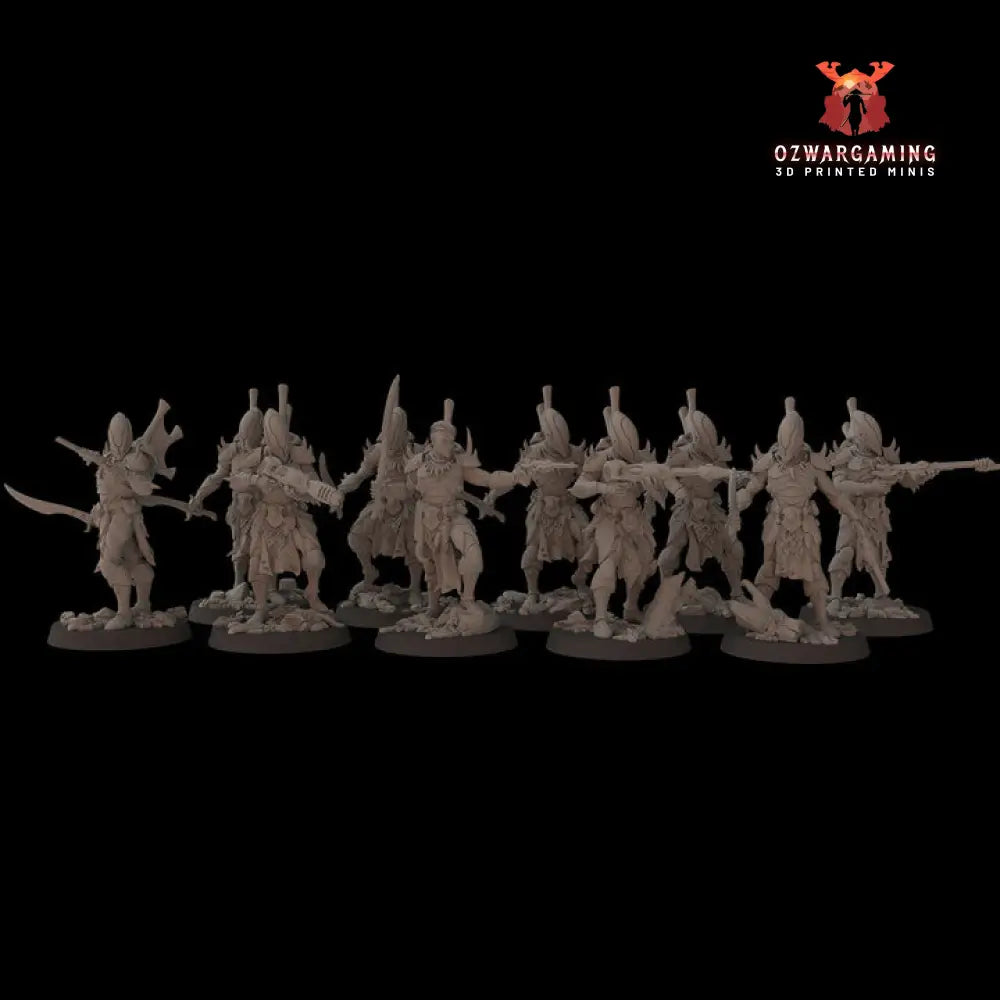 Exodite Space Elves Assault Troops | Fantasy Cult 32mm Grimdark Wargaming Miniatures Role Playing Miniatures