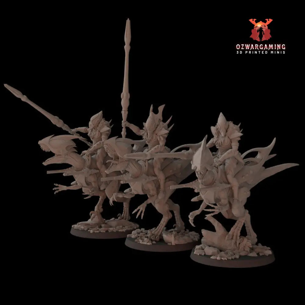 Exodite Space Elves Lance Raptors | Fantasy Cult 32mm Grimdark Wargaming Miniatures Role Playing Miniatures