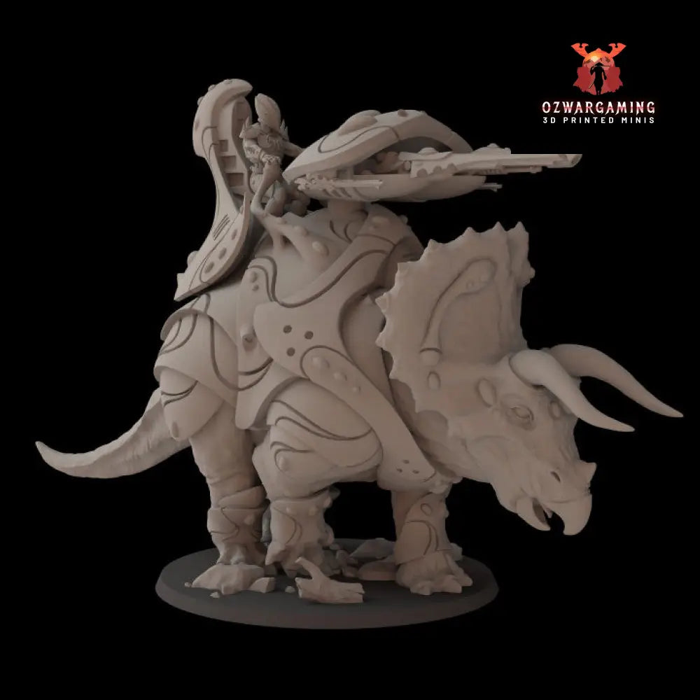 Exodite Space Elves Triceratops Tank | Fantasy Cult 32mm Grimdark Wargaming Miniatures Role Playing Miniatures
