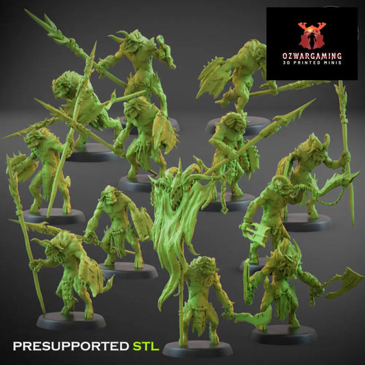 Fallen Beasts Brutal Raiders Spears | Claybeast Creations 28mm Fantasy Wargaming Miniatures Role Playing Miniatures